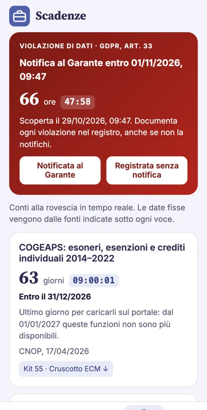 App: scadenze con il conto alla rovescia